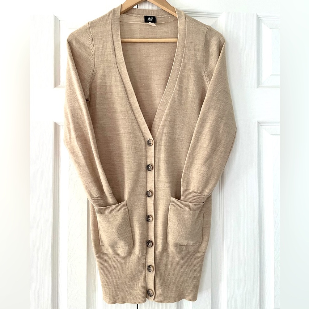 H&M Long Button Up Cardigan Size M
